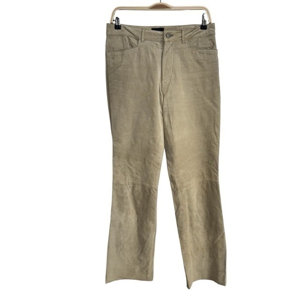 Jou Jou Pants - Vintage Jou Jou Skins Y2K 90’s Suede Leather High Waist Jeans Size 11/12 Raw Hem